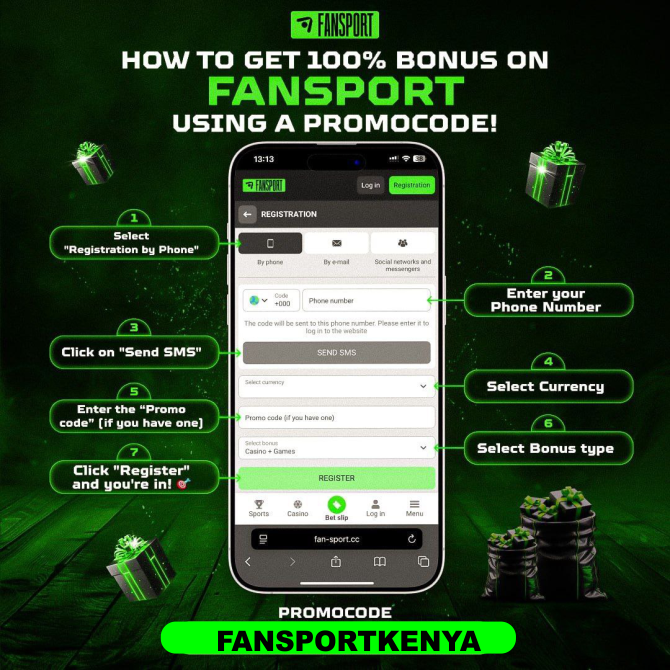 Special promo code giving bonus in Fansport mobile app