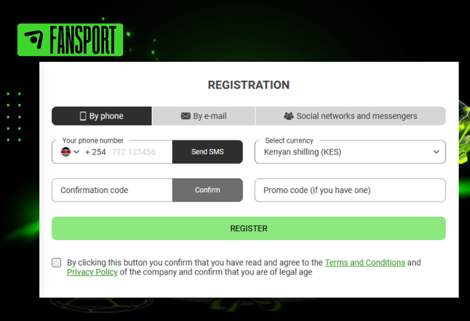 Fansport account registration